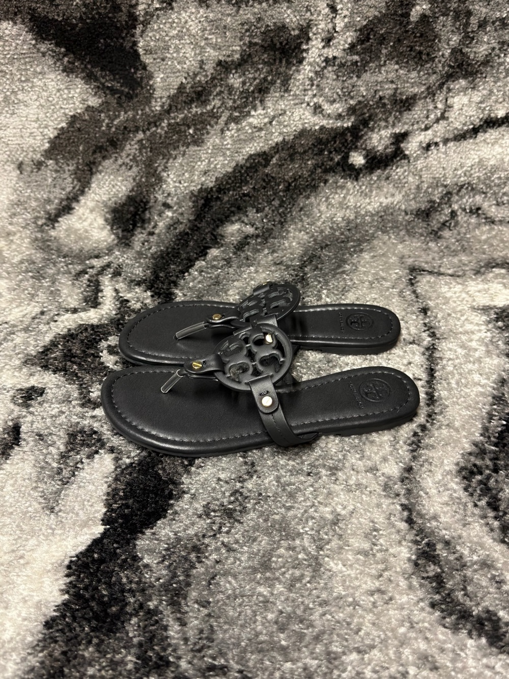 Tory Burch Miller Sandal Black / Gold Women’s Size 8.5 - Picture 5 of 6